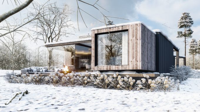 Cosy modern chalets, completely designed by Fugazzi.be - spatial design.