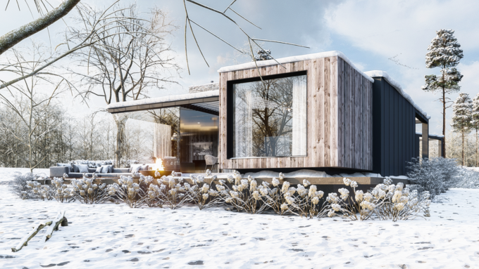 Gezellige moderne chalets, volledig naar ontwerp van Fugazzi.be - spatial design.